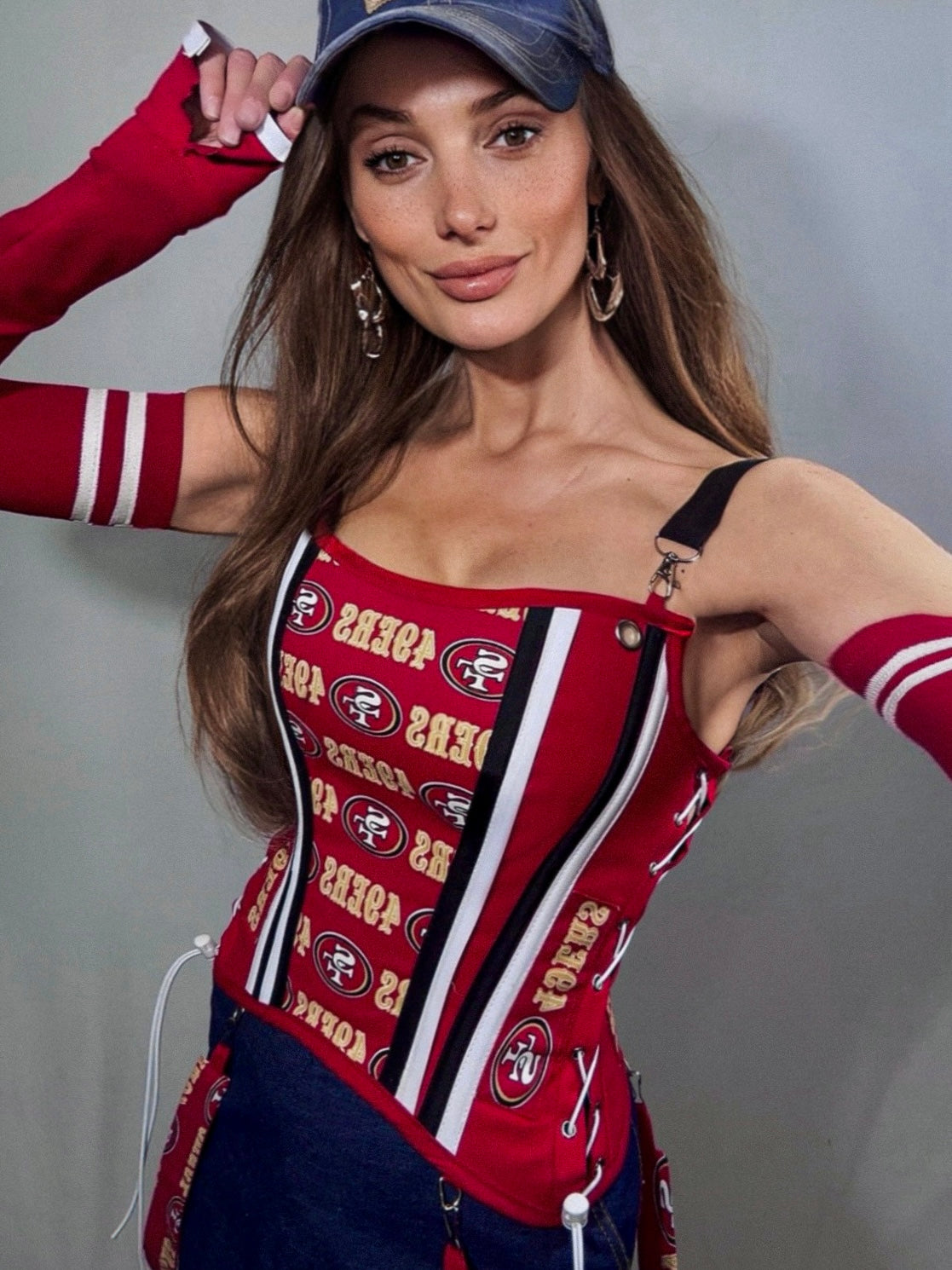 San Francisco 49-ers Football Team Corset Bustier Top