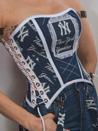 New York Yankees Baseball Team Corset Top - Mologoko Couture