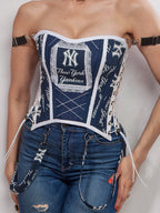 New York Yankees Baseball Team Corset Top - Mologoko Couture