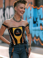 Pittsburgh Steelers Football Team Corset Bustier Top
