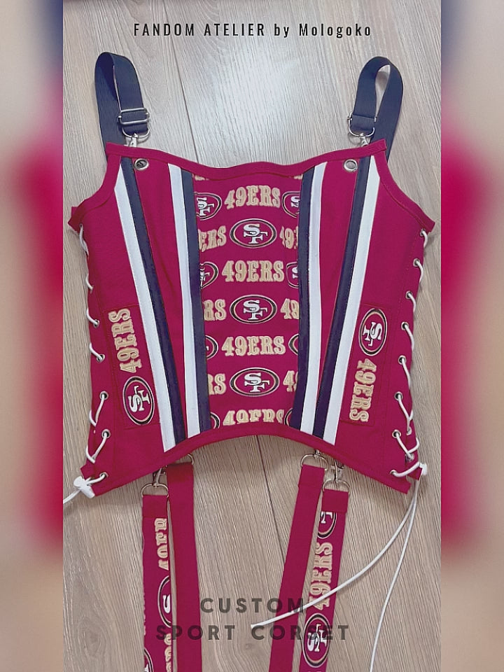 San Francisco 49-ers Football Team Corset Bustier Top